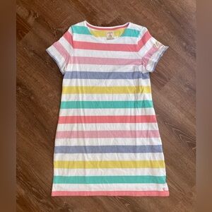 Joules Colorful Pastel Striped Riviera Casual T-Shirt Dress EUC Size 14